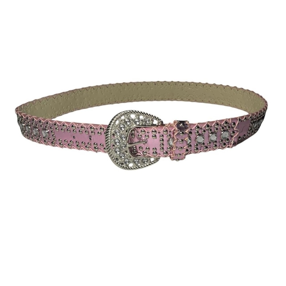 Pink Rhinestone Embellished Belt